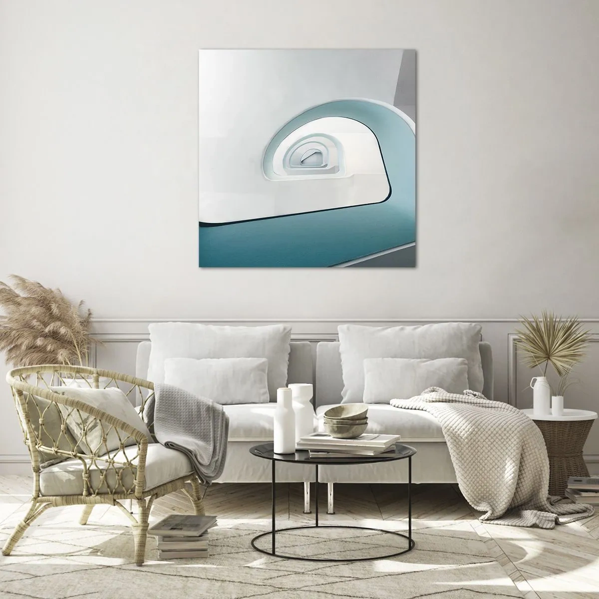 Impression sur verre - Image sur verre - Au profondeur du bleu - 70x70 cm