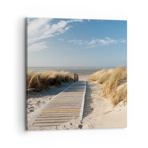 Impression sur toile - Image sur toile - Derrière la dune, dans le bruissement de l'herbe - 70x70 cm