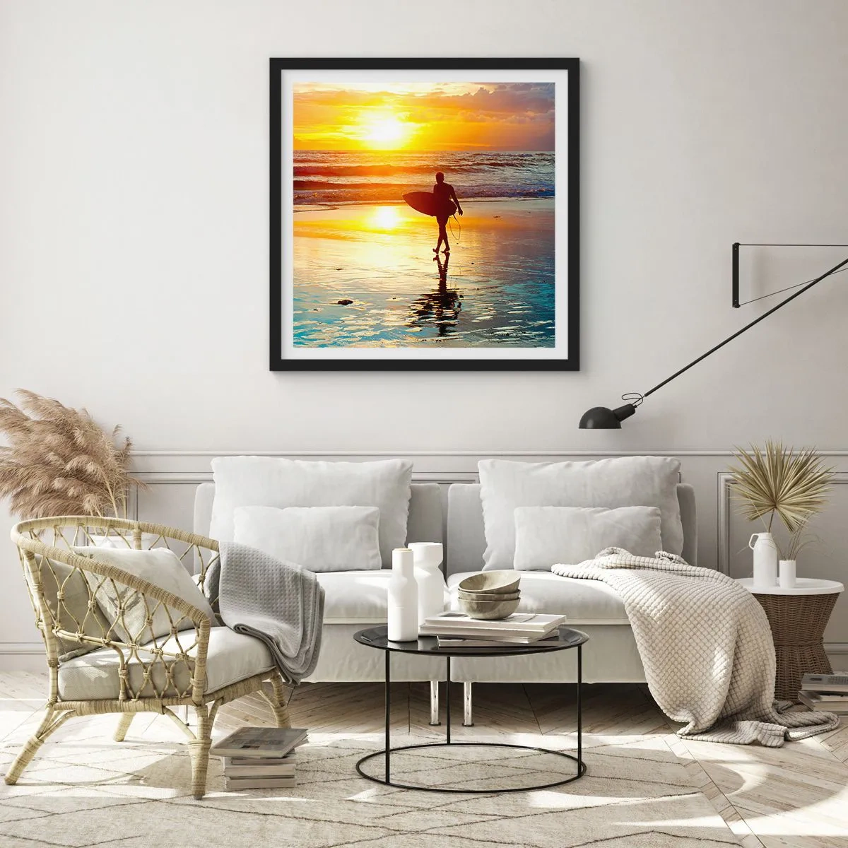 Affiche dans un cadre noir - Poster - Le retour du guerrier - 50x50 cm