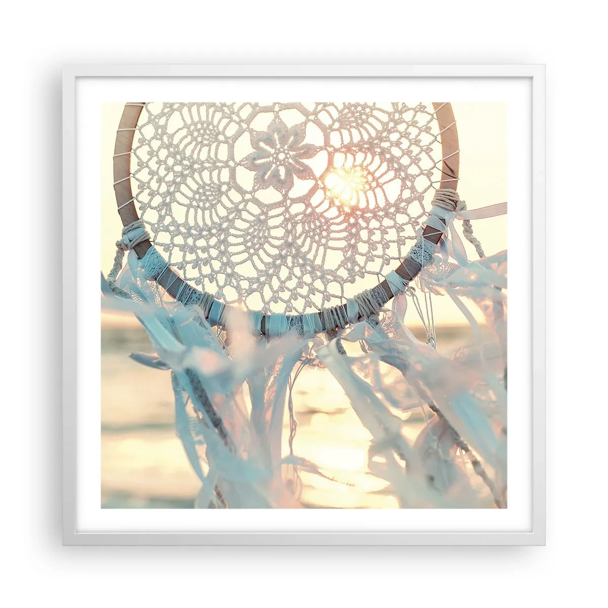 Affiche dans un cadre blanc - Poster - Totem en dentelle - 60x60 cm
