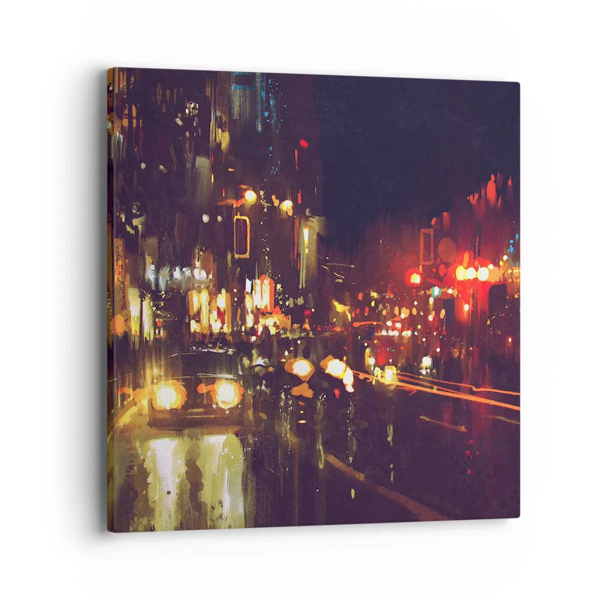 Impression sur toile - Image sur toile - Immergé dans les lumières de la nuit - 40x40 cm