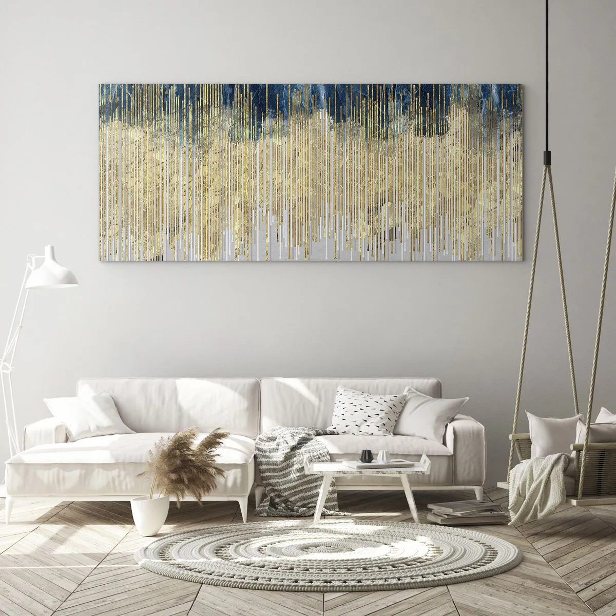 Impression sur verre - Image sur verre - Bordure dorée - 100x40 cm