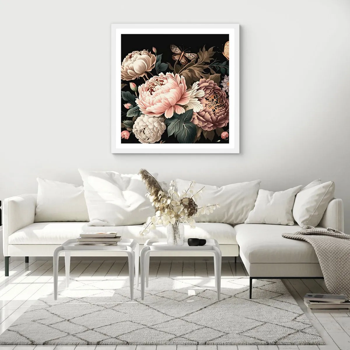 Affiche dans un cadre blanc - Poster - De style baroque - 30x30 cm