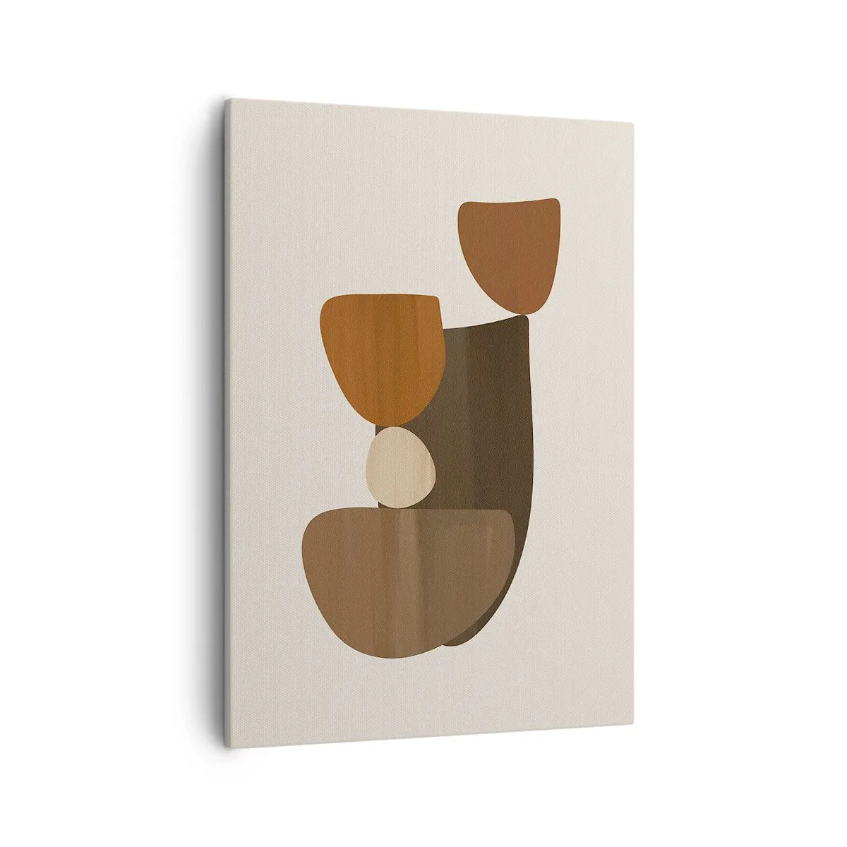 Impression sur toile - Image sur toile - Composition abstraite dans les tons marron et beige - 50x70cm - Composition de marrons - Décoration murale moderne pour le salon et la chambre ARTTOR