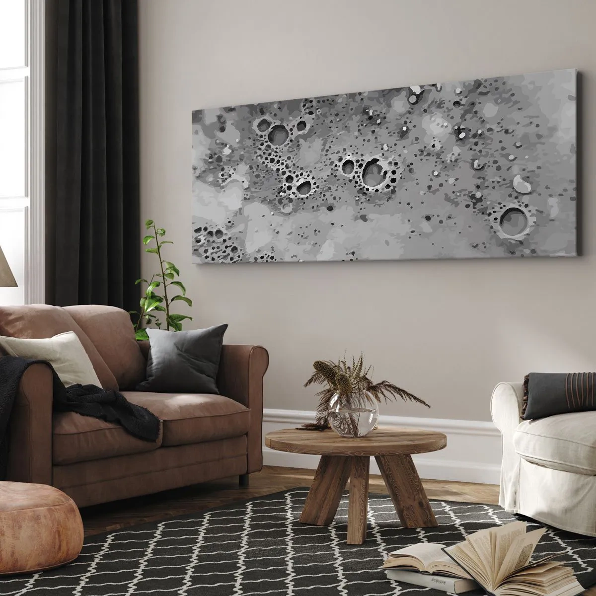 Impression sur toile - Image sur toile - Comme un paysage lunaire - 90x30 cm