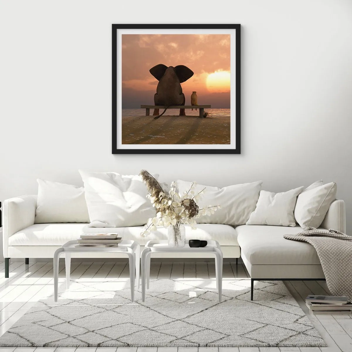 Affiche dans un cadre noir - Poster - C'est bon de garder le silence ensemble - 30x30 cm