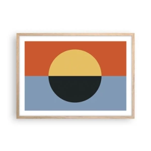 Affiche dans un chêne clair - Poster - Composition de chaleur et de fraîcheur - 70x50 cm