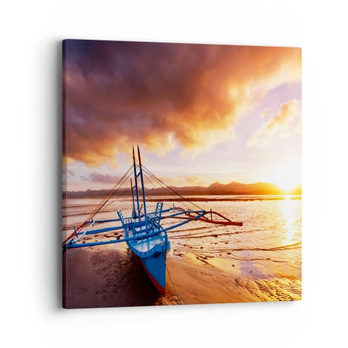 Impression sur toile - Image sur toile - Allongez-vous dans le sable après une longue journée - 40x40 cm