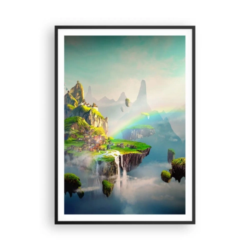 Affiche dans un cadre noir - Poster - Au milieu des cieux - îles du bonheur - 70x100 cm