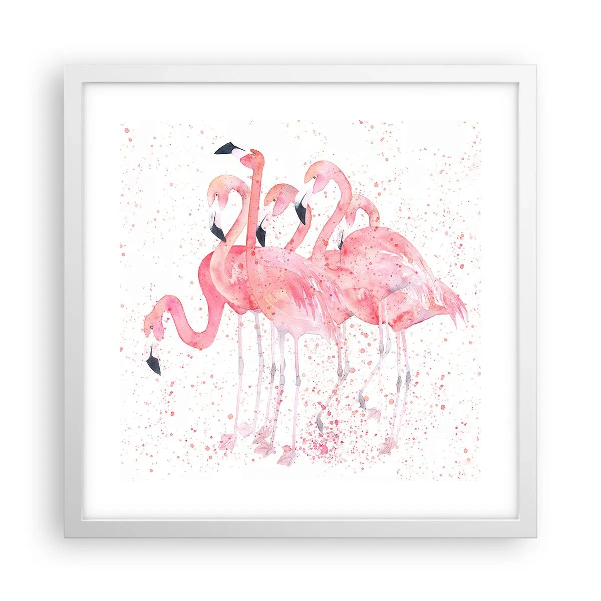 Affiche dans un cadre blanc - Poster - Ensemble rose - 40x40 cm