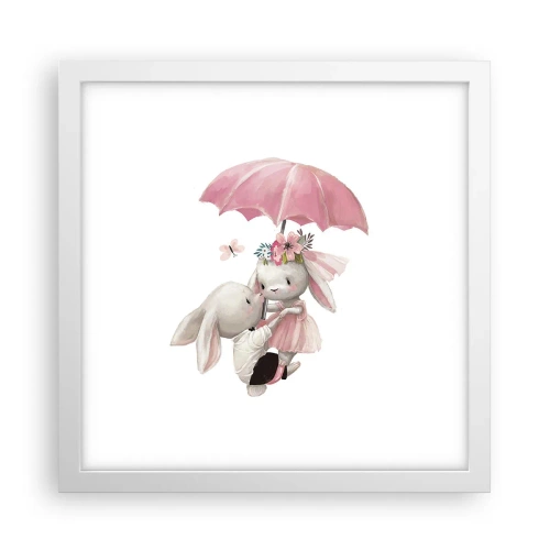 Affiche dans un cadre blanc - Poster - C'est ça l'amour - 30x30 cm