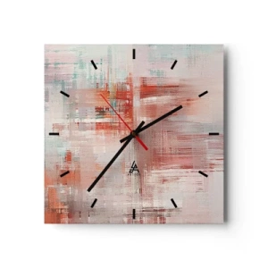 Horloge murale - Pendule murale - Brumeux. Mais rose - 40x40 cm