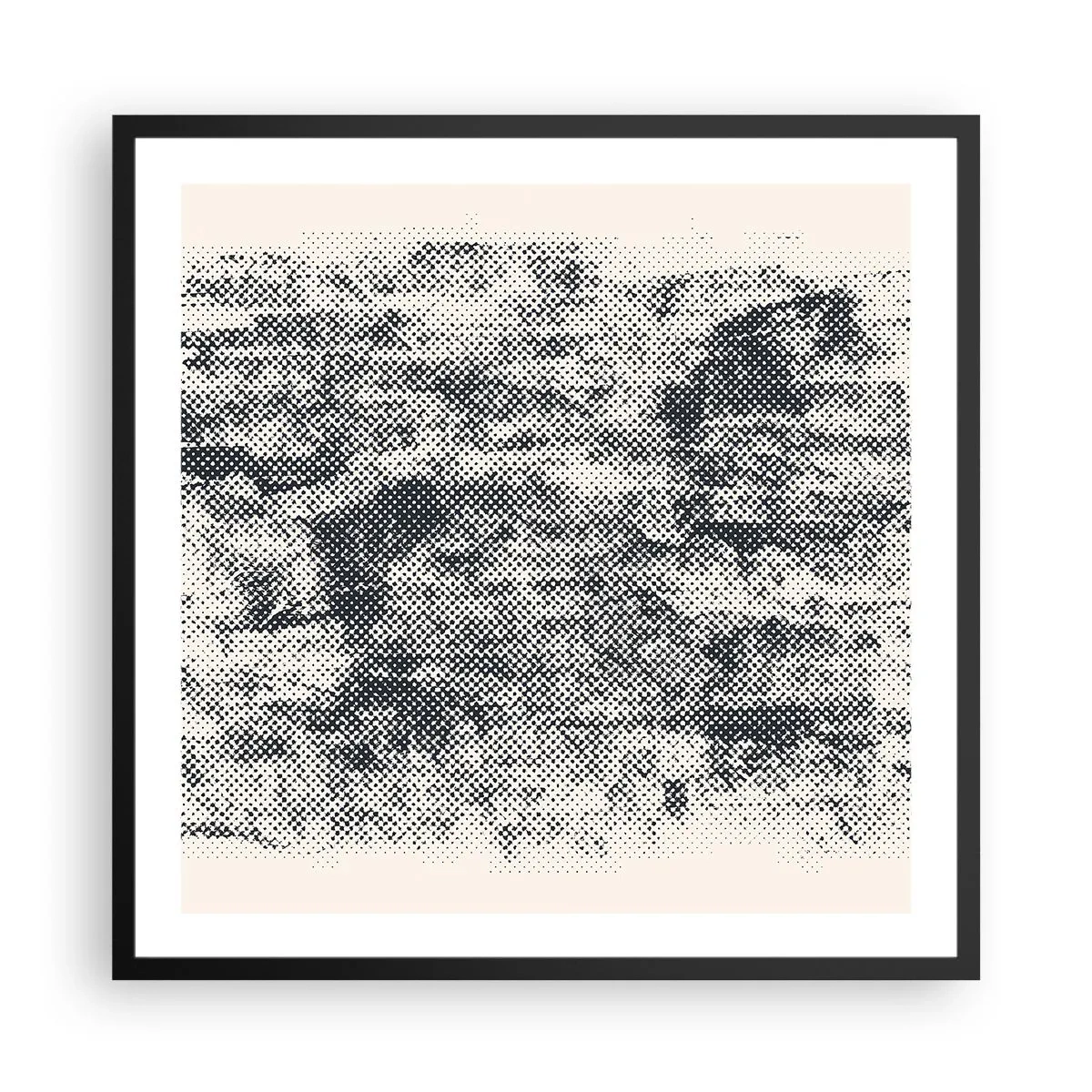 Affiche dans un cadre noir - Poster - Composition brumeuse - 60x60 cm