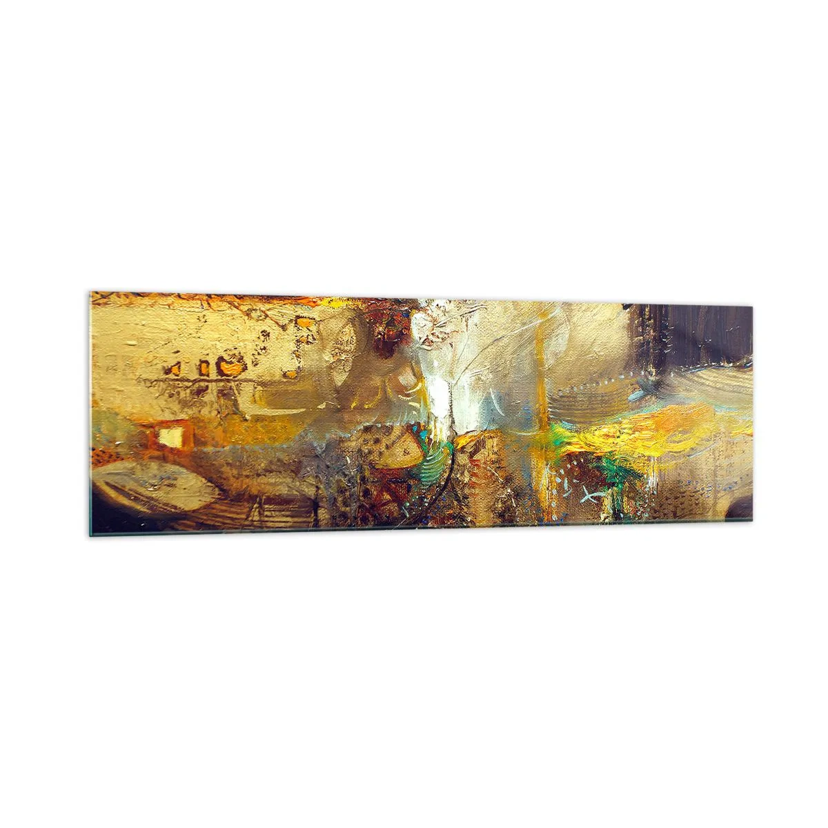 Impression sur verre - Image sur verre - Nature morte abstraite aux couleurs chaudes - 160x50cm - Froid, tiède, chaud - Décoration murale moderne pour le salon et la chambre ARTTOR