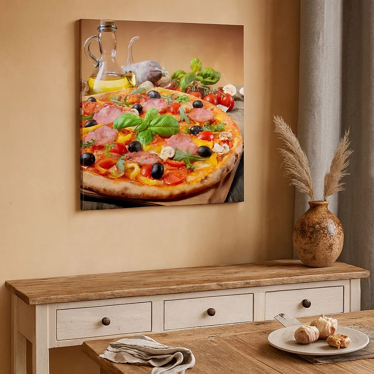 Impression sur toile - Image sur toile - Avec une vraie saveur italienne - 30x30 cm