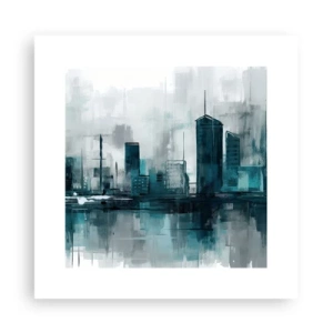 Affiche - Poster - Une ville couleur de pluie - 30x30 cm