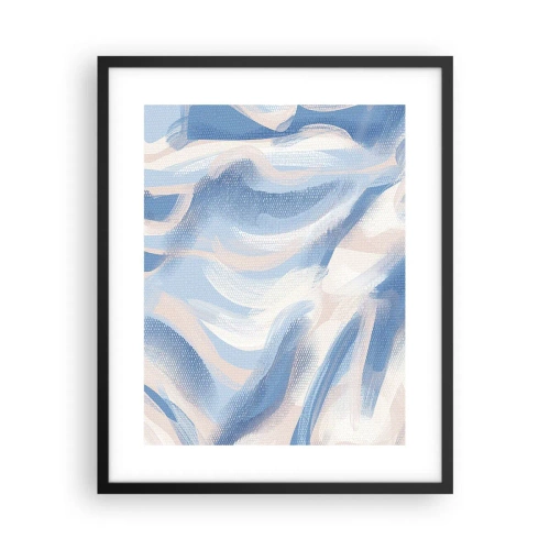 Affiche dans un cadre noir - Poster - Vagues bleues - 40x50 cm