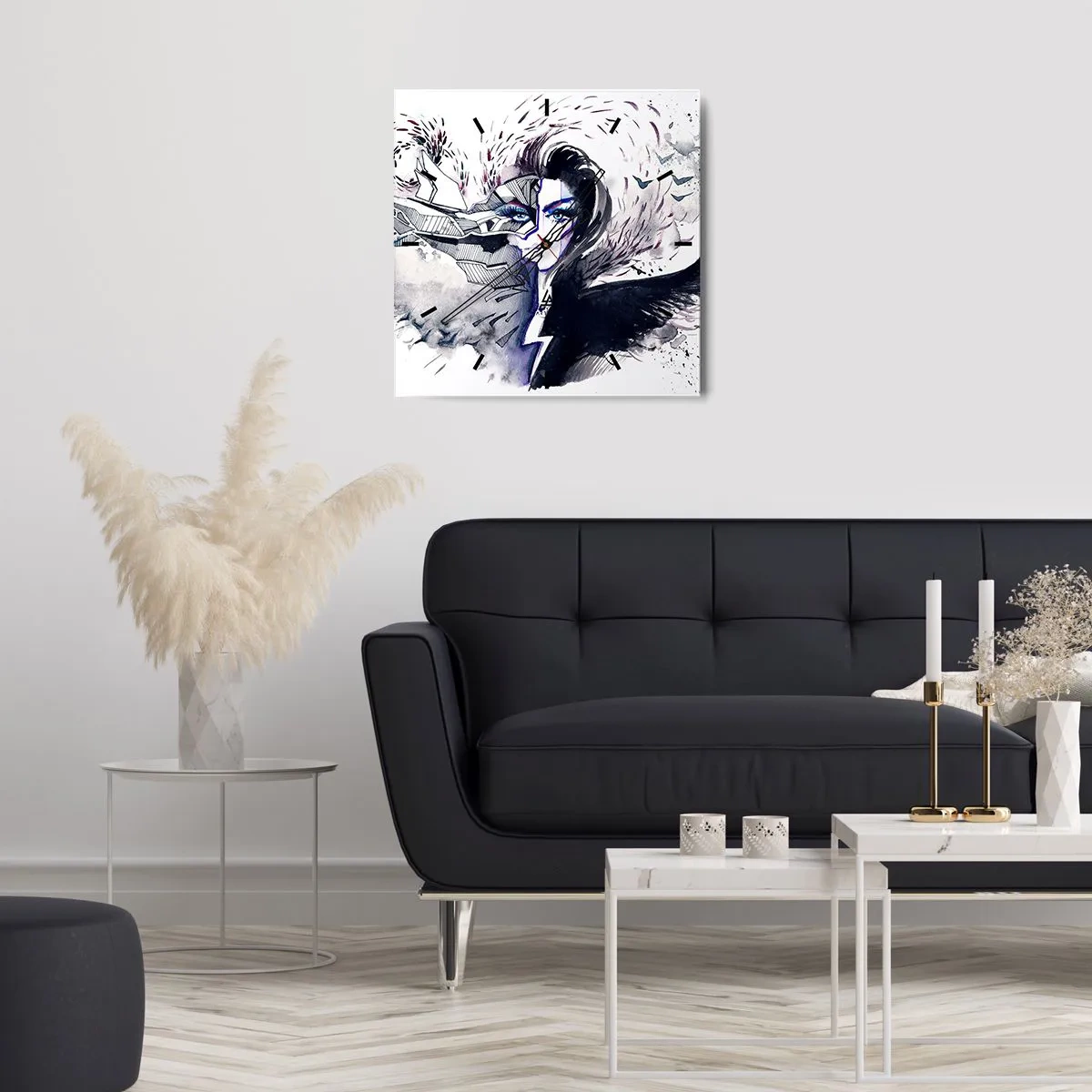 Horloge murale - Pendule murale - Démoniaque et belle - 30x30 cm