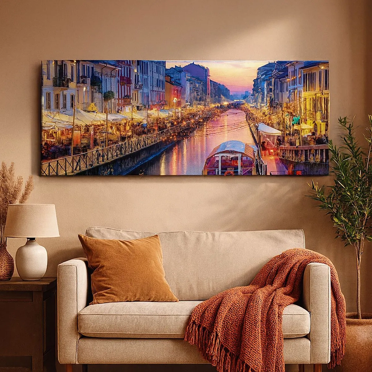 Impression sur toile - Image sur toile - Soirée de lumière et de jeu - 100x40 cm