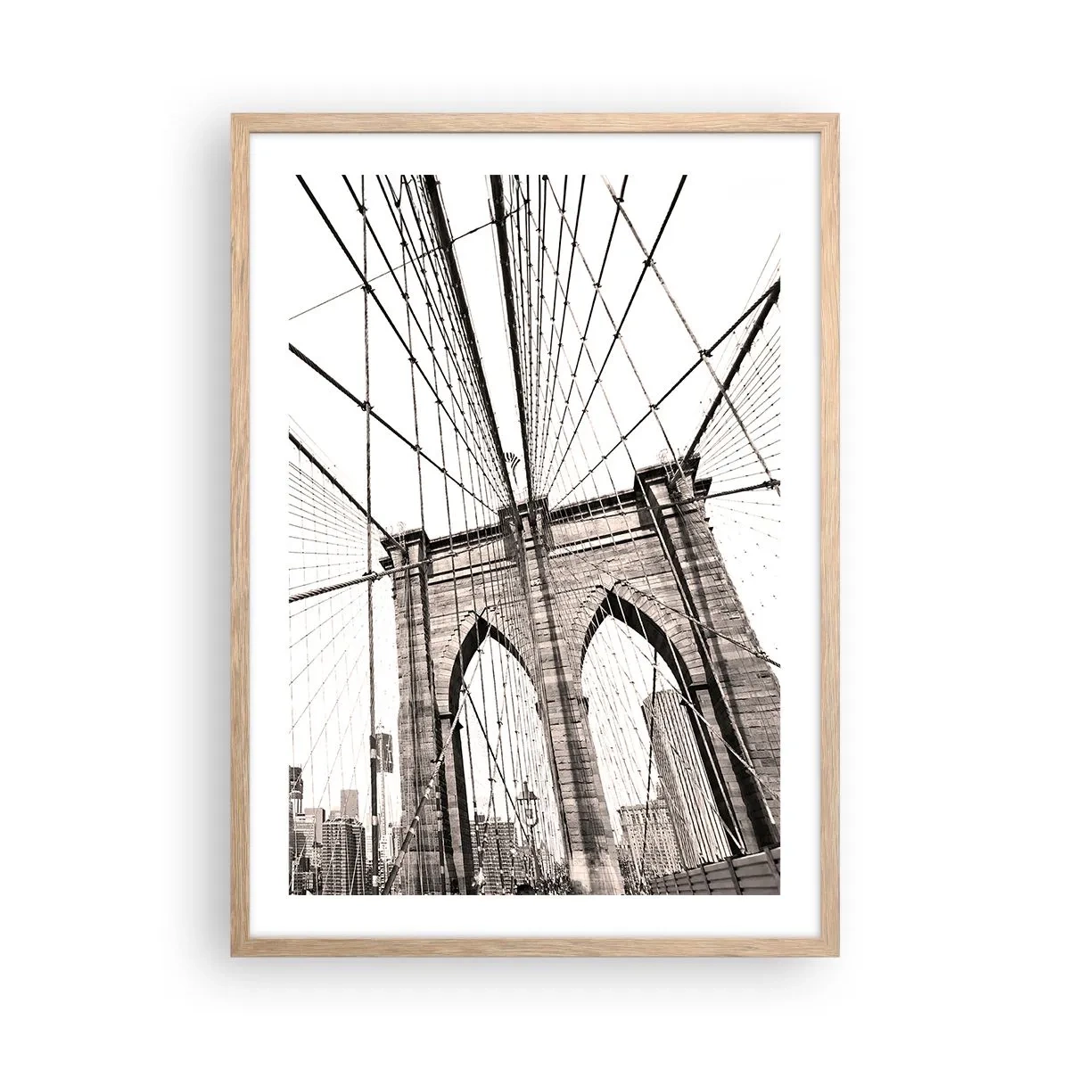 Affiche dans un chêne clair - Poster - Cathédrale New Yorkaise - 50x70 cm