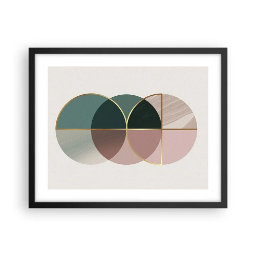 Affiche dans un cadre noir - Poster - Cercles après cercles - 50x40 cm