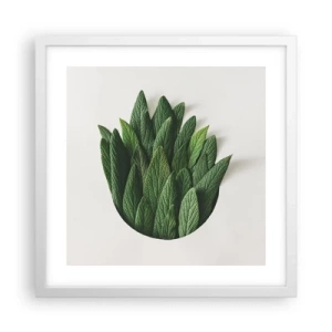 Affiche dans un cadre blanc - Poster - Curiosité sans retenue - 40x40 cm