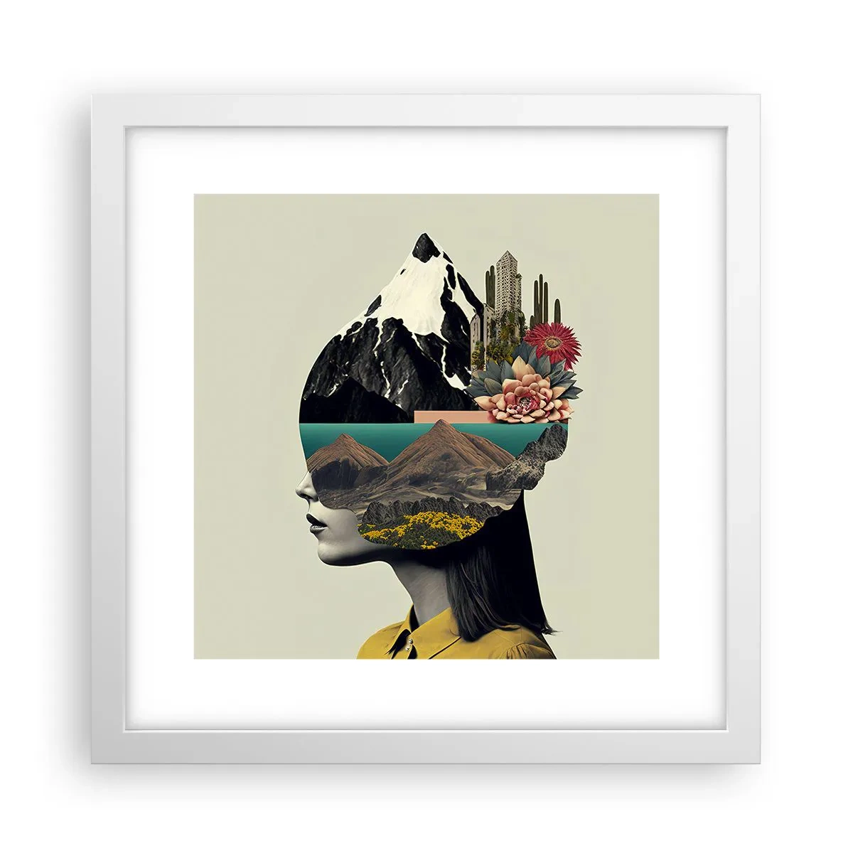 Affiche dans un cadre blanc - Poster - La femme – toujours un mystère - 30x30 cm