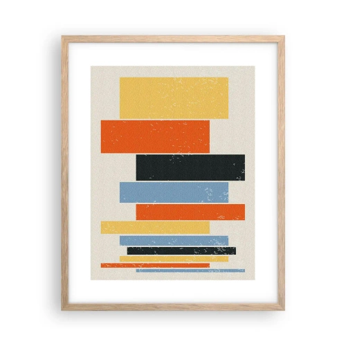 Affiche dans un chêne clair - Poster - Notation musicale - 40x50 cm