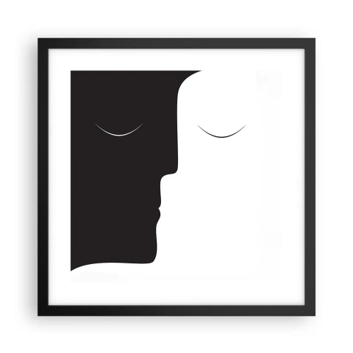 Affiche dans un cadre noir - Poster - Unité des contraires - 40x40 cm