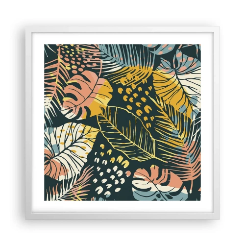 Affiche dans un cadre blanc - Poster - Fantaisie feuillue - 50x50 cm