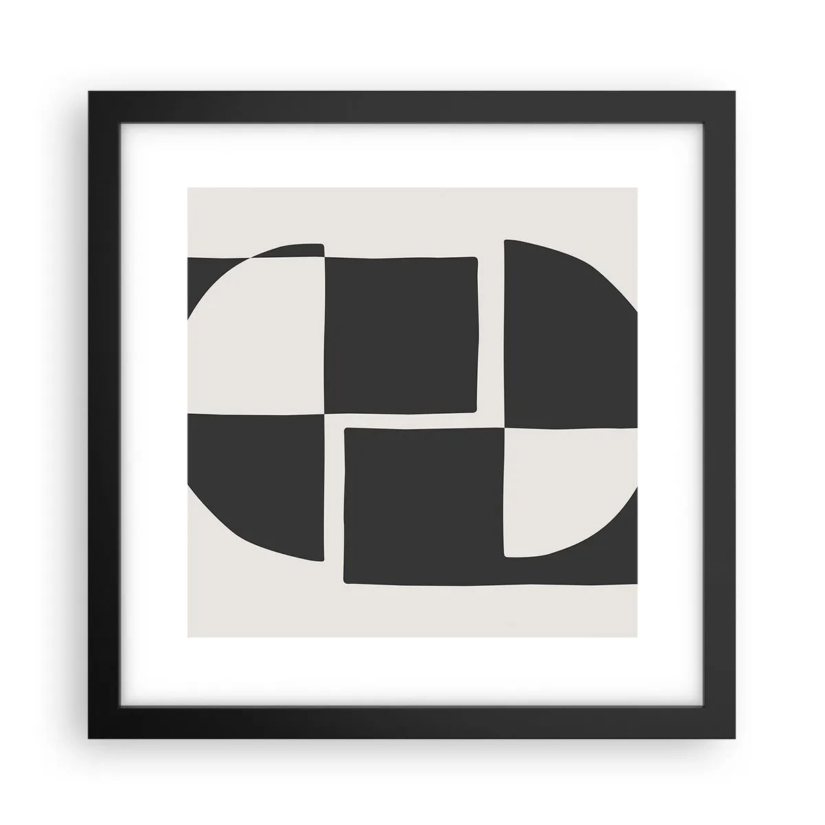 Affiche dans un cadre noir - Poster - Antithèse - Synthèse - 30x30 cm