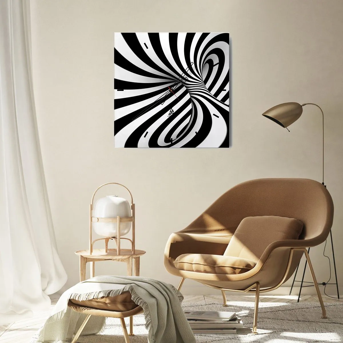 Horloge murale - Pendule murale - Composition : espace de danse - 40x40 cm