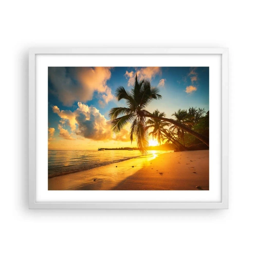 Affiche dans un cadre blanc - Poster - Rêve caribéen - 50x40 cm