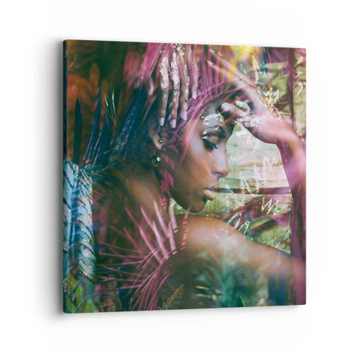 Impression sur toile - Image sur toile - Dame Nature dans la jungle - 40x40 cm