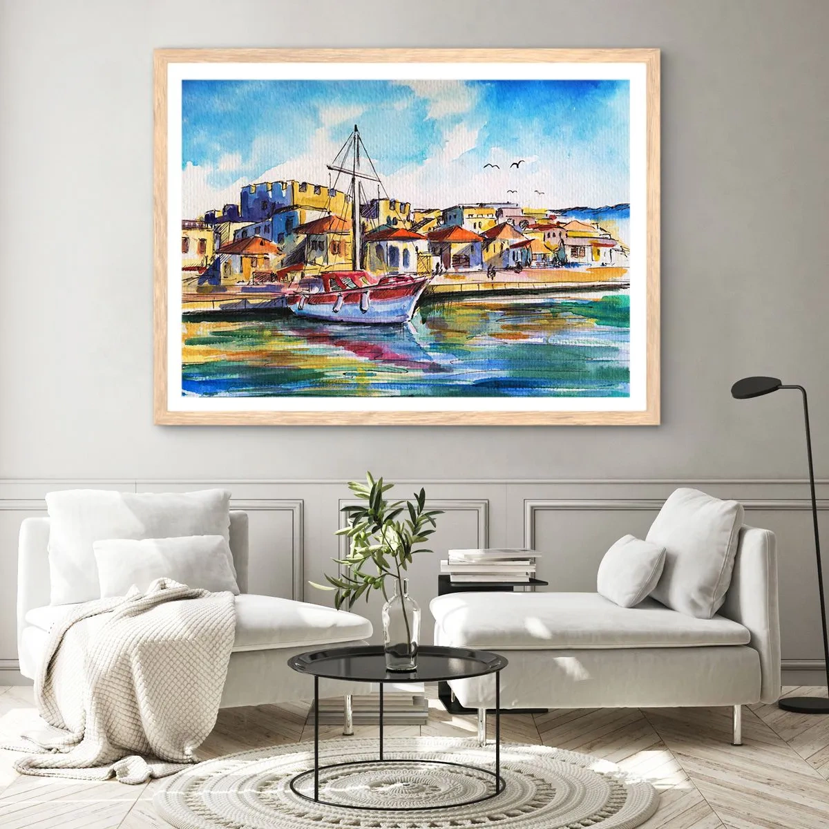 Affiche dans un chêne clair - Poster - Après-midi arc-en-ciel - 40x30 cm