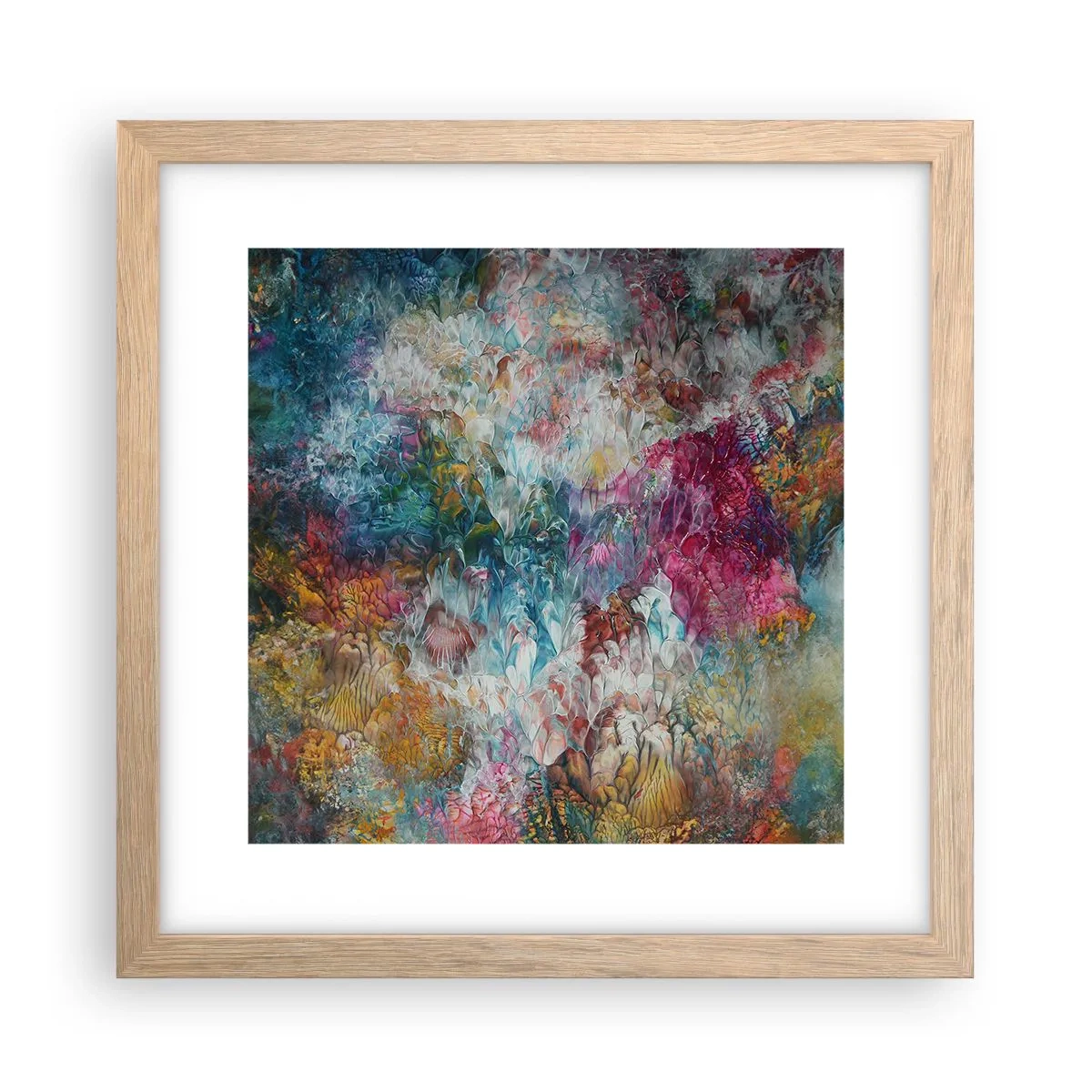 Affiche dans un chêne clair - Poster - En pleine floraison - 30x30 cm