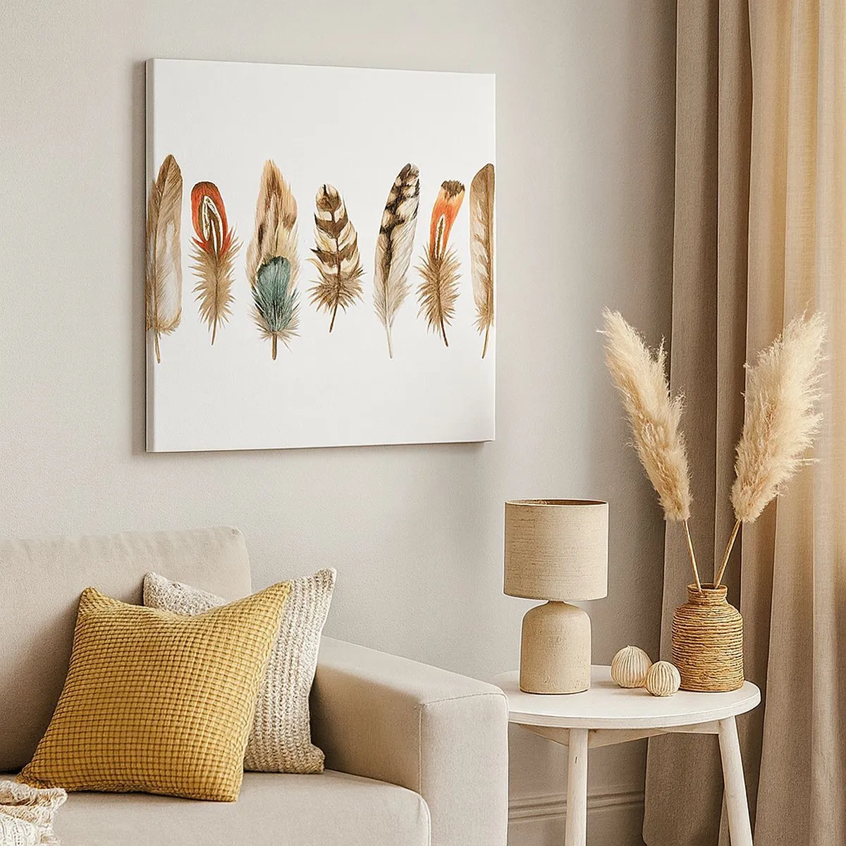 Impression sur toile - Image sur toile - Variation à plumes - 30x30 cm