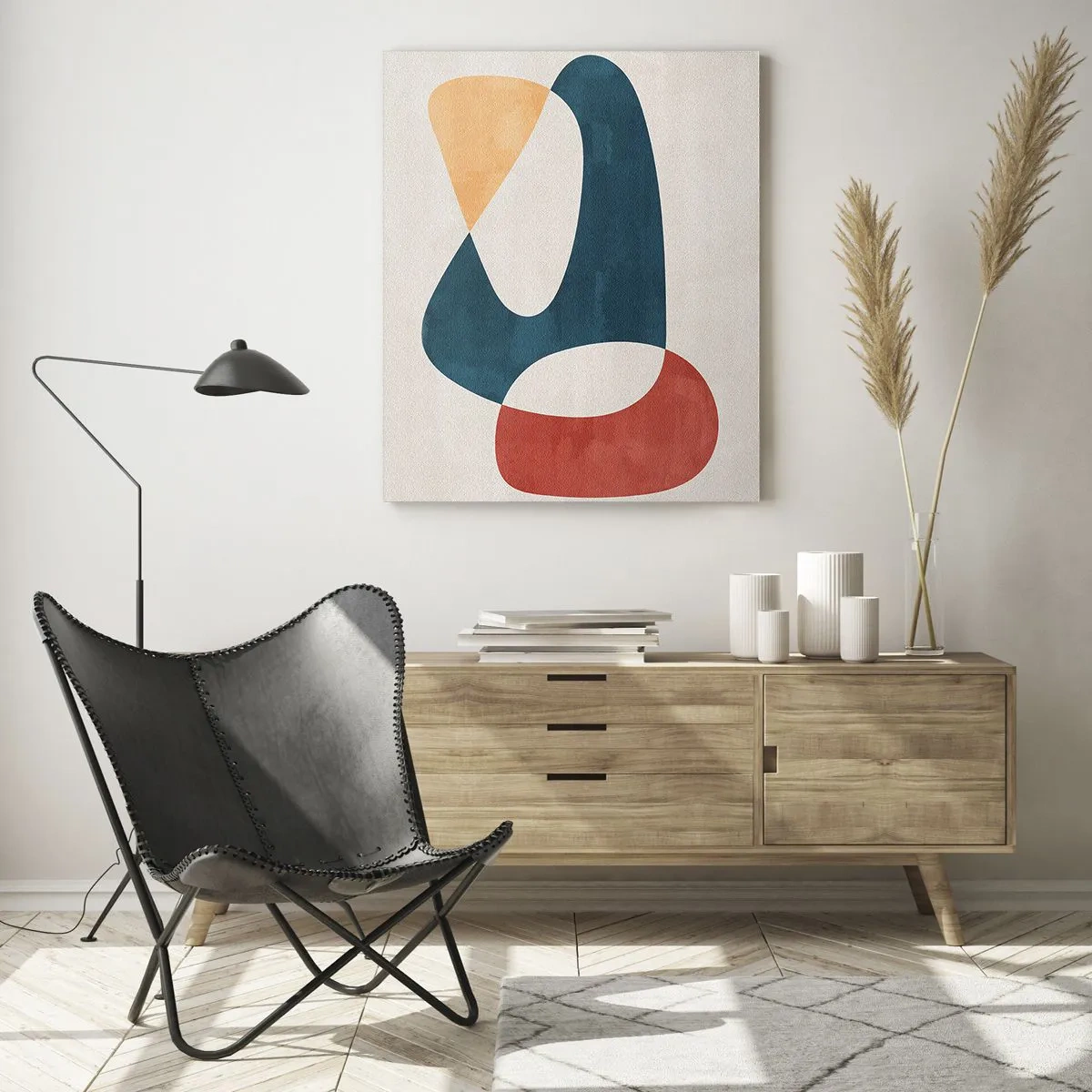 Impression sur verre - Image sur verre - Formes abstraites aux couleurs harmonieuses - 70x100cm - Influences et métamorphoses - Décoration murale moderne pour le salon et la chambre ARTTOR