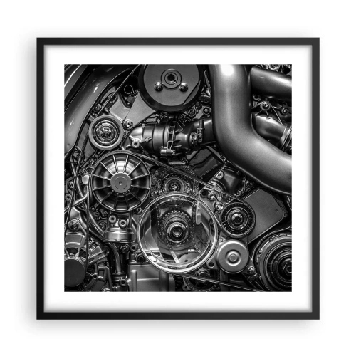 Affiche dans un cadre noir - Poster - Poésie mécanique - 50x50 cm