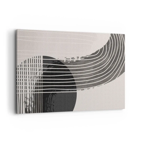 Impression sur toile - Image sur toile - Motif abstrait avec des lignes et des formes géométriques - 120x80cm - Aller et retour - Décoration murale moderne pour le salon et la chambre ARTTOR