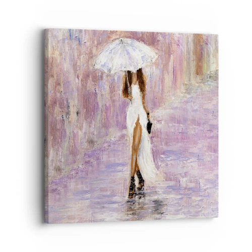 Impression sur toile - Image sur toile - Sous la pluie lilas - 30x30 cm