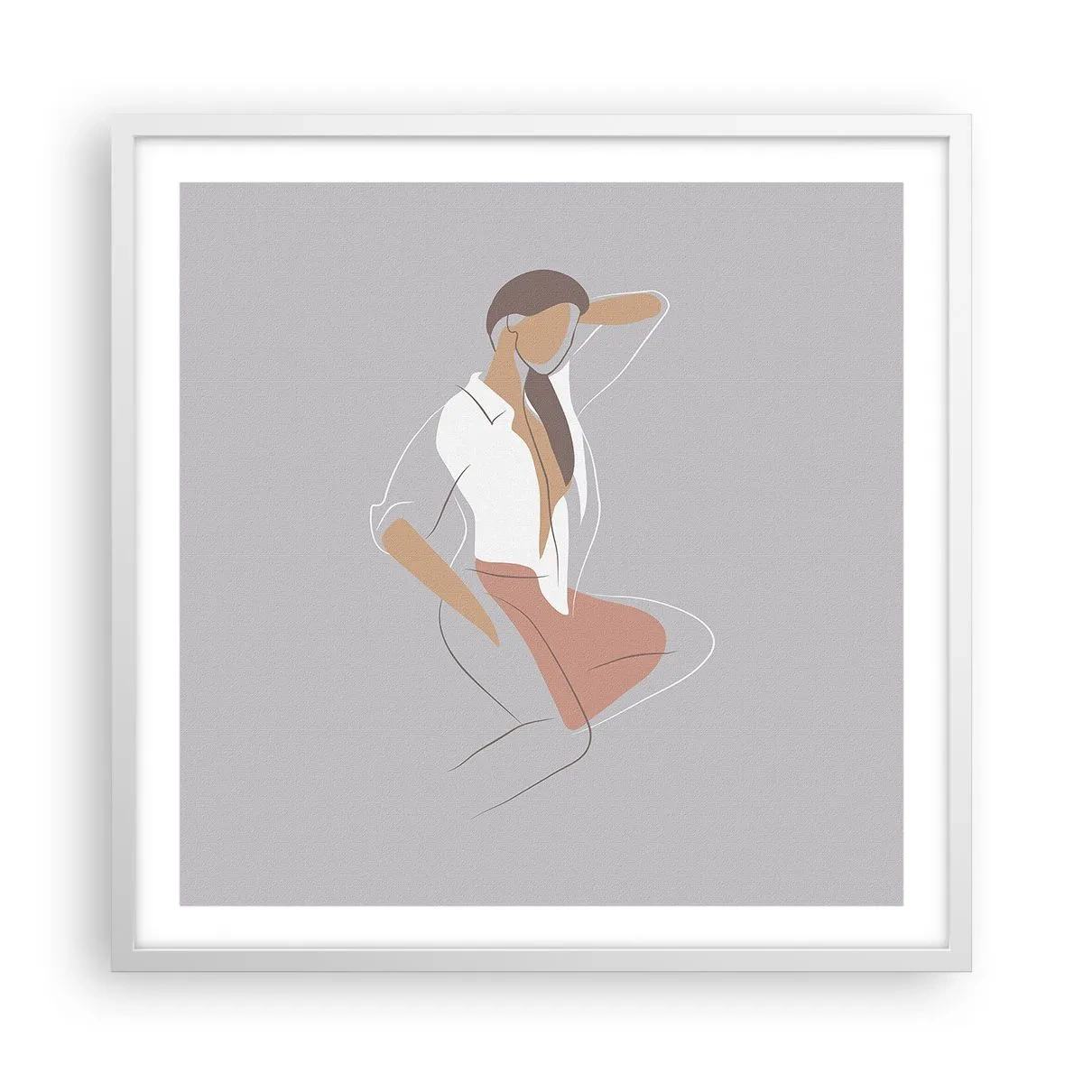 Affiche dans un cadre blanc - Poster - Contour gracieux - 60x60 cm