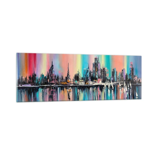 Impression sur verre - Image sur verre - Noyé par la lumière de la nuit - 90x30 cm