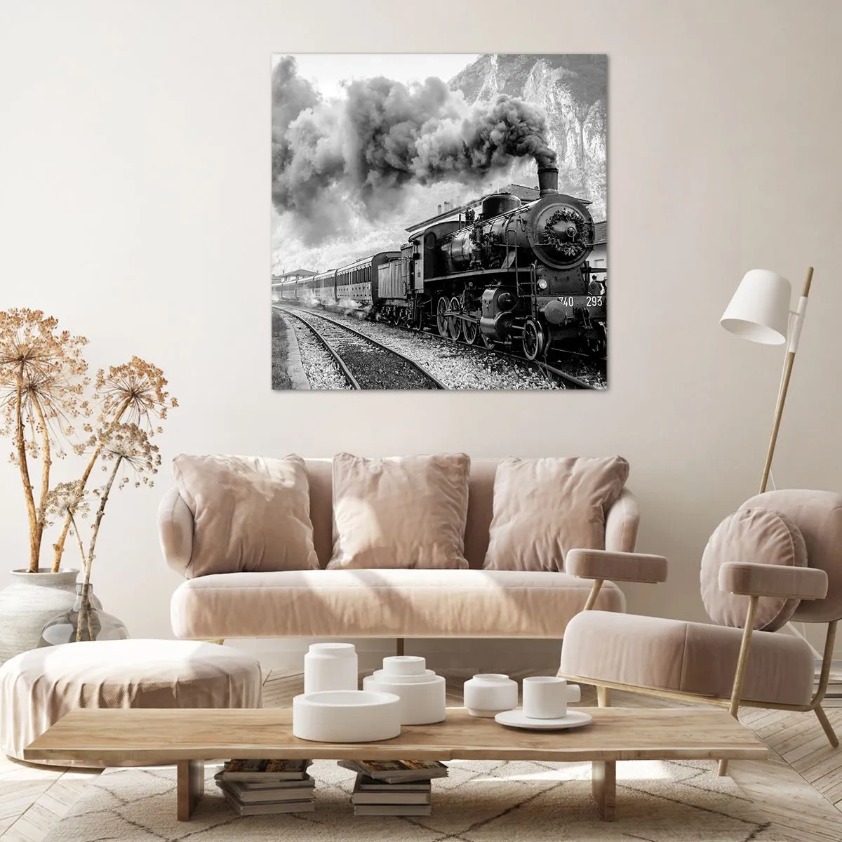 Impression sur toile - Image sur toile - Attend à la gare... - 40x40 cm