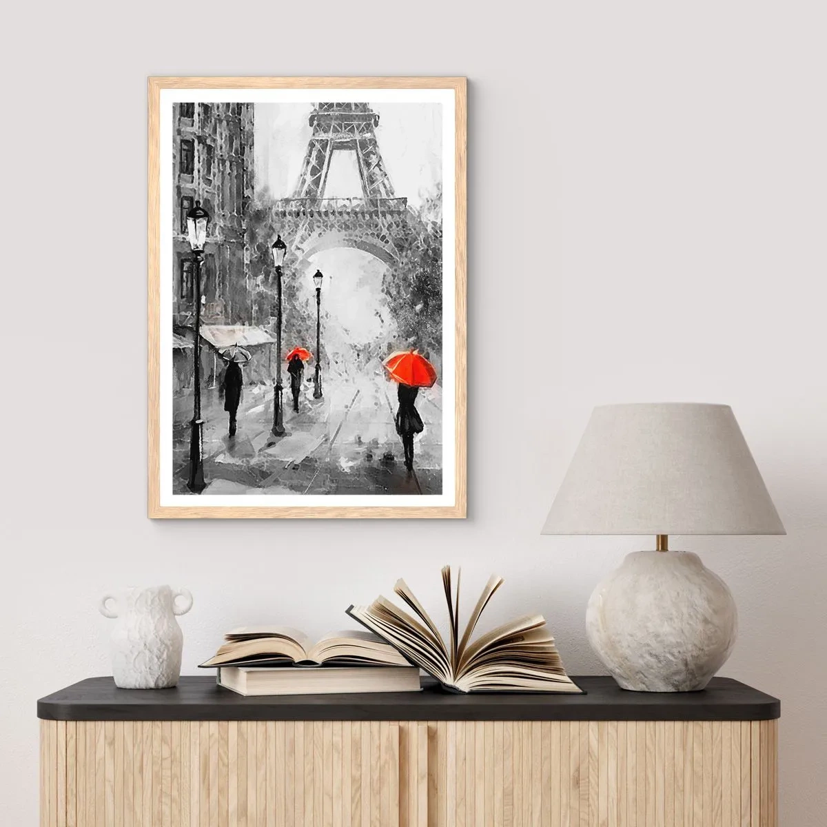 Affiche dans un chêne clair - Poster - Tous les chemins mènent à elle - 70x100 cm