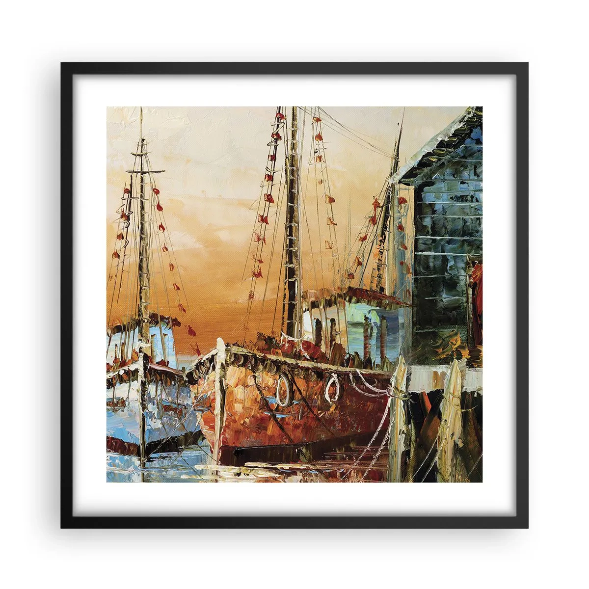 Affiche dans un cadre noir - Poster - Retour tranquille - 50x50 cm