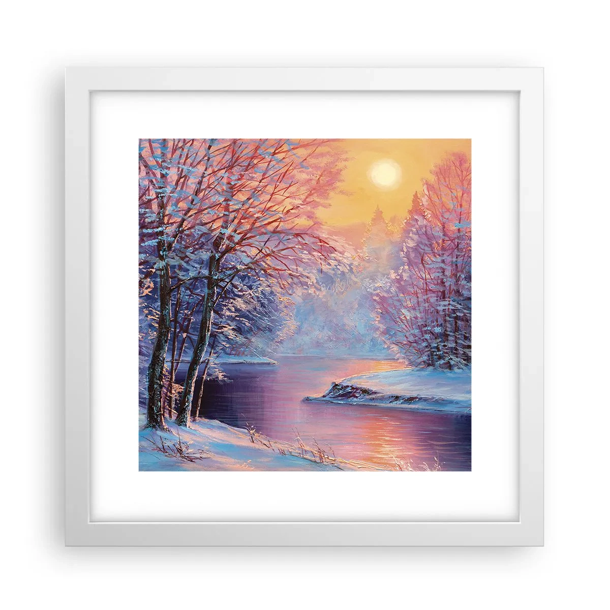 Affiche dans un cadre blanc - Poster - Couleurs d'hiver - 30x30 cm