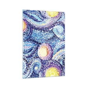 Impression sur verre - Image sur verre - Une interprétation artistique du ciel étoilé dans le style de Van Gogh - 70x100cm - D'après un tableau de van Gogh - Décoration murale moderne pour le salon et la chambre ARTTOR