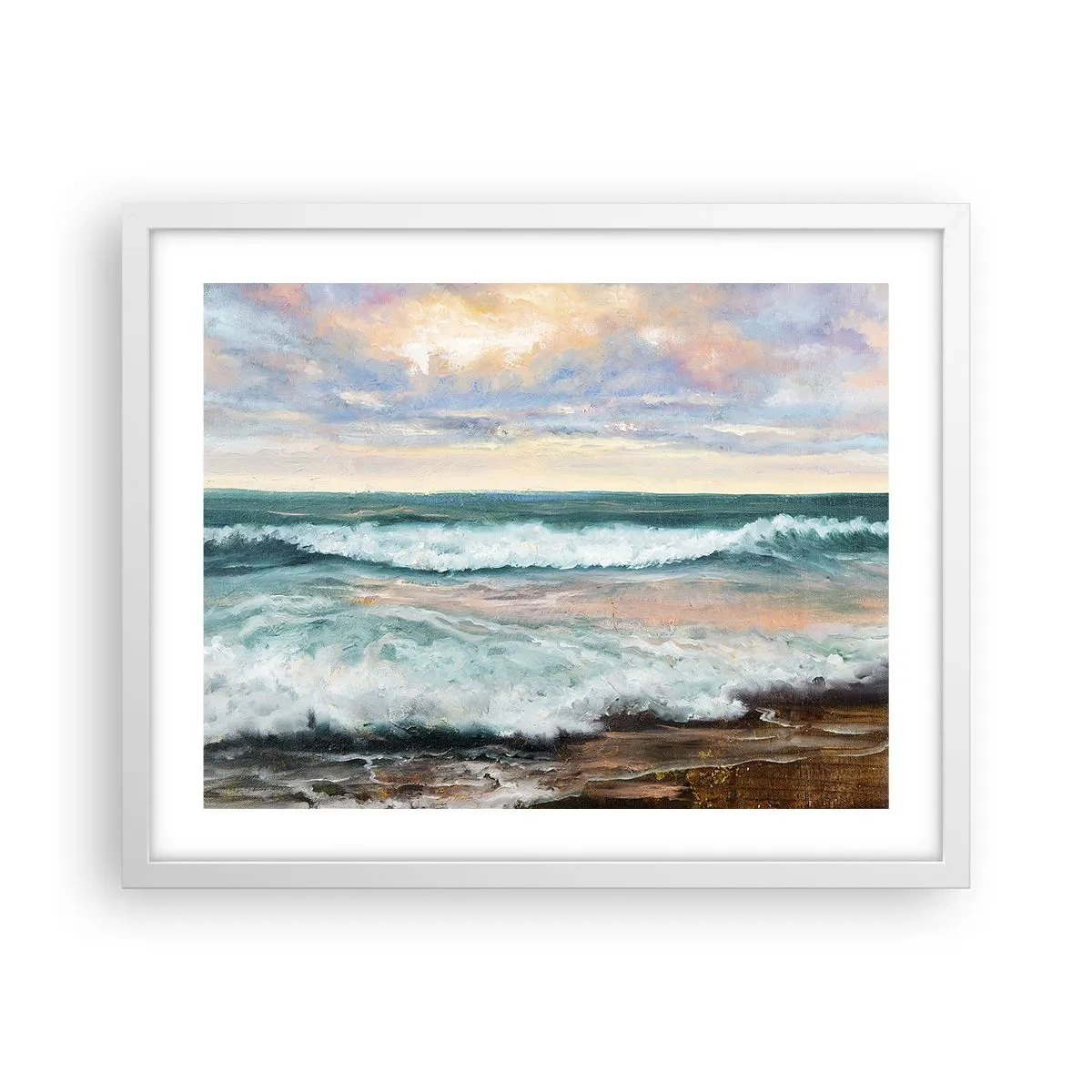 Affiche dans un cadre blanc - Poster - Ici tu adouciras ton âme - 50x40 cm