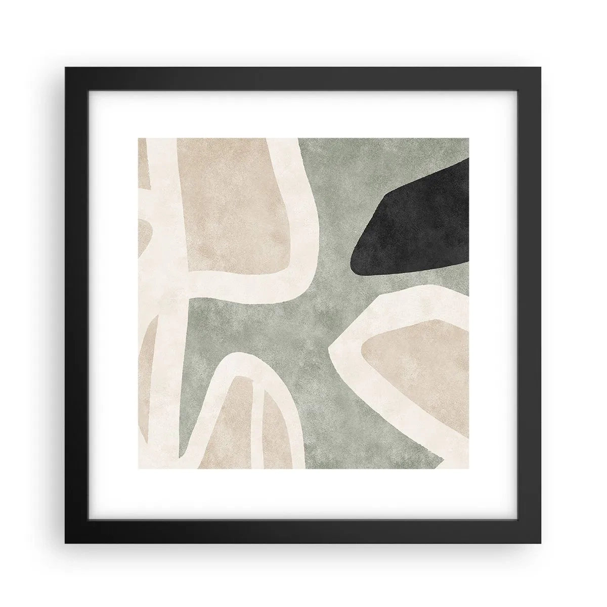 Affiche dans un cadre noir - Poster - Composition pour motif noir - 30x30 cm